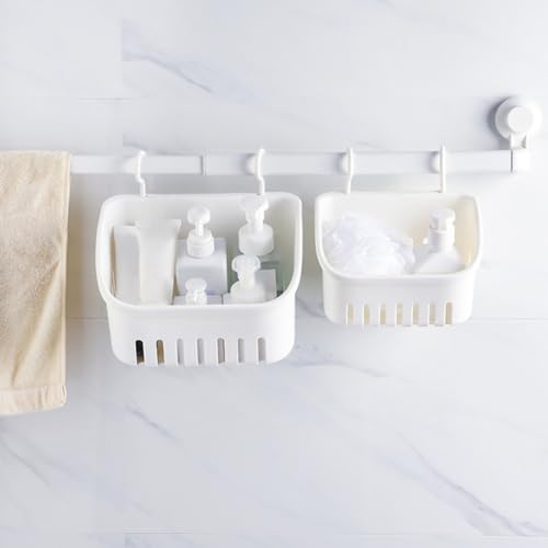 Yardenfun Multi-function Hanging Shower Basket Small Size Wall-mounted Bath Accessory Convenient Toiletry Organizer for Household Bathroom Storage - Thumbnail 4