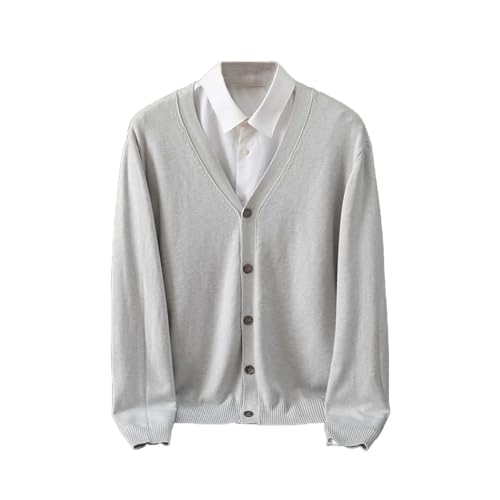 Mens Sweater Cardigan Business Casual Classic V-Neck Solid Color Cardigan Sweater Korean Fashion Clothes
