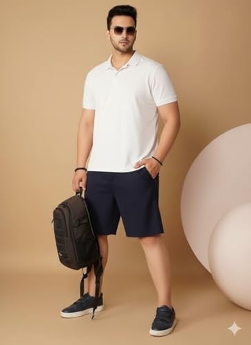 Image of OOMPH! Men's Short for Summer | Stretchable Fabric | Breathable & Lightweight | Casual Lounge Short with Elastic Waistband & Drawstring