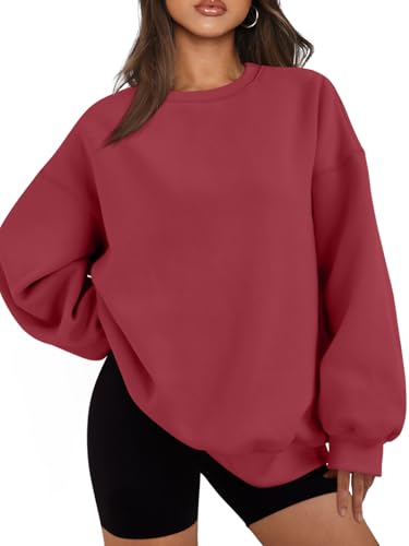 Image of EFAN Womens Oversized Sweatshirt Crewneck Sweater Casual Fall Outfits 2026 | Fleece Lined Stretchy Hoodies Basic Comfort Clothes Loose Maternity Workout Gym Lounge Wear Winter Airport Fashion