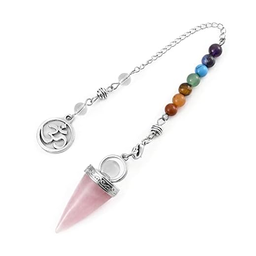 Jovivi Rose Quartz Crystal Pendulum