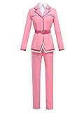 TOBVBOO Hataraku Saibou Cells At Work Eosinophils Sweet Pink Full Sets Uniform for Women Cosplay Costumes (Female XL)