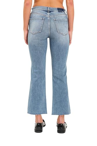 DAZE Women's Low Rise Runaway Flare Crop Jeans, Cropped Denim Pants3