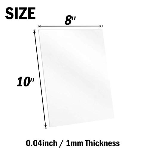 Image of 5 Pack 8x10 Plexiglass Sheet 1mm Thick, Clear PETG Panels for Craft Projects,Replacement Picture Frame Glass and Resin Art - Cricut Cutting Special Signs for Wedding,Festival,Party,Office.