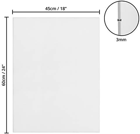 BELLE VOUS Blank Canvas (4 Pack) - 45 x 60cm (18 x 24 inches) - Large Pre Stretched Canvas Panel Boards - Suitable for Acrylic and Oil Painting also for Sketching and Drawing