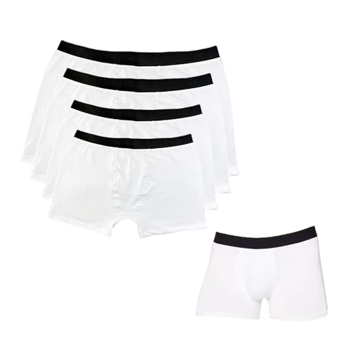 Sublimation Men Boxer Briefs Blank Polyester White Underwear for Men 4 Packs4