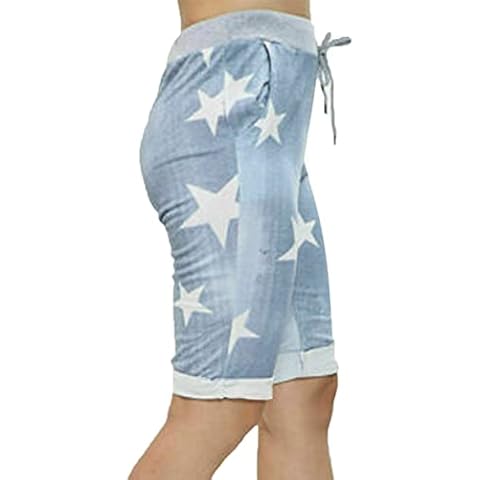 Tomwell Pantalones Cortos de Deporte para Mujer con Cintura Elástica y Bolsillos Cover