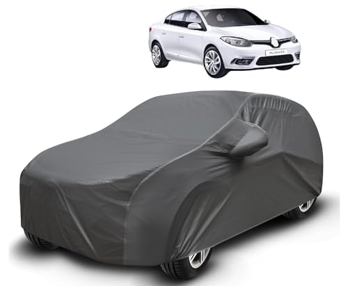 Image of Auto Hub Waterproof Car Cover Compatible with Fluence with Mirror Pockets, Soft Cotton Lining, Fluence Car Cover Waterproof, Grey