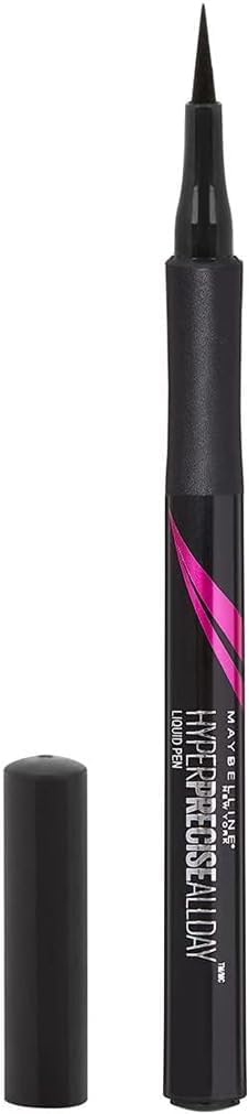 Eye Liner, Hyper Precise Black Liquid Eye Liner, Ultra-Thin Defining Felt Tip Liner, Quick Drying Liquid Eyeliner, Ink Technology, Maybelline New York, Safe for Sensitive Eyes, Matte Black