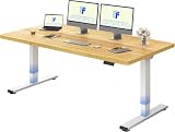 FLEXISPOT Scrivania Regolabile in Altezza 200x80 cm Con 2 Motori Potenti, Tavolo Stabile Con Funzione di Memoria (Bianco+Acero)