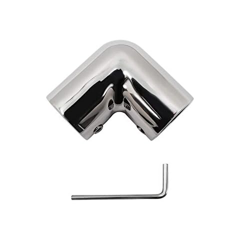SHENGHUISS Boat Hand Rail Fitting Marine Grade 316 Stainless Steel Polished Pipe Connector with L Shape Hex Key (7/8 inch 90 Degree) Cover