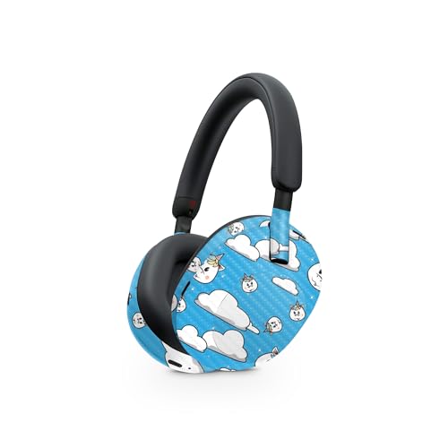 Image of MightySkins Carbon Fiber Skin Compatible with Sony WH-1000XM5 Headphones - Unicorn Clouds | Protective, Durable Textured Carbon Fiber Finish | Easy to Apply