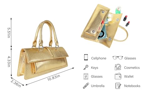 Small Metallic Crossbody Bag Y2K Silver Purse Clutch Bag for Women Cute Top Handle Purse Satchel shoulder Bag4