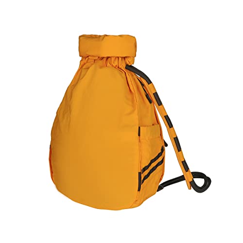 Water-Resistant Drawstring Bag - Expandable 30L with Anti-Theft Zipper Pockets - Ideal Small Cinch Backpack for Men, Women, and Kids - Perfect Gym, Beach, School, and Travel Bag (Orange)
