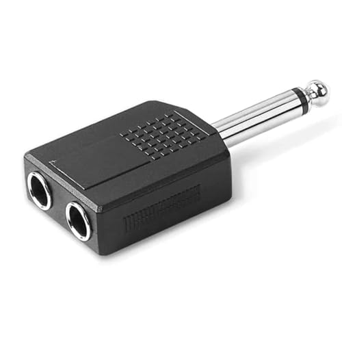 CABLEPELADO Adaptador de audio mono 1x6,3mm a 2x6,35mm mono PVC