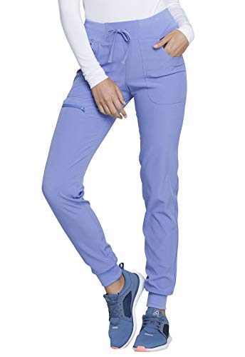 HeartSoul Break On Through Women Scrubs Pant Low Rise Jogger HS030T, L Tall, Ciel