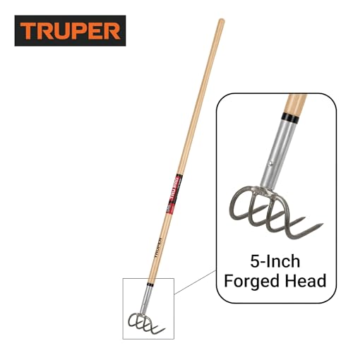 Cultivador Truper Tru Pro 4 púas, mango de madera 60 in miniatura 3