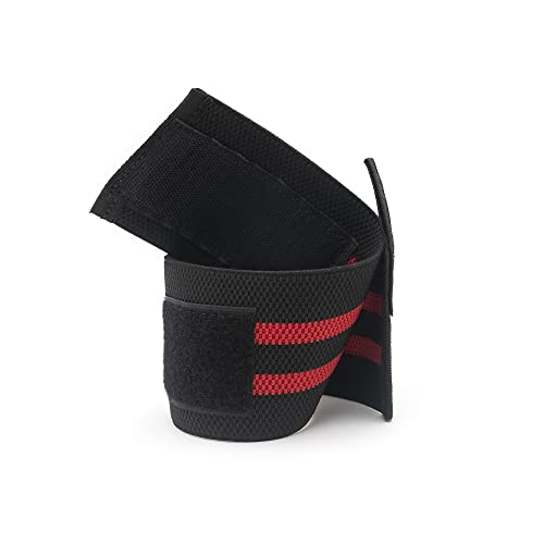 Par Munhequeira Elástica de Pulso Crossfit - Keer Sports Lpo Cor:Preto e Vermelho;Tamanho:Unico;Gene