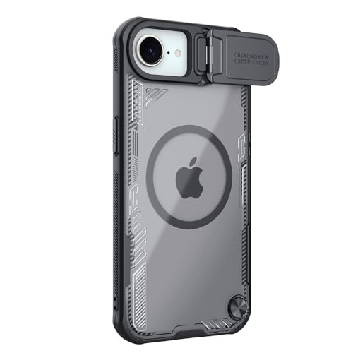 Image of Nillkin Case for Apple iPhone 16E / 17E (6.1 inch Inch) Iceblade Prop Case with Mag Safe Magnetic Features Corner Air Bags + Aluminium Camera Protect Stand Scratch & dust Proof Black