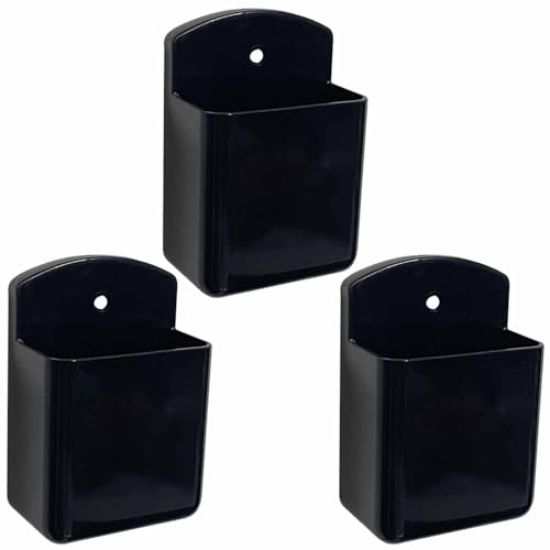 FIBOUND Pack de 3 Soportes Autoadhesivos - Organizador para Mandos a Distancia y Bolígrafos, Diseño de Pared para Salón TV y Zona de Estudio - Ahorrador de Espacio Multiusos (Negro)