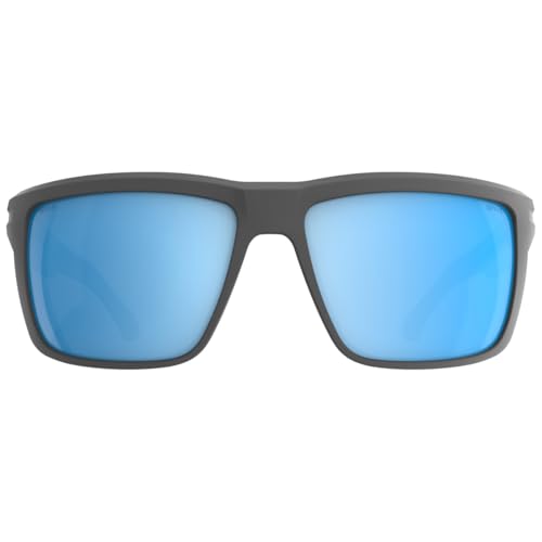 Spy Optic Men's Overhaul XL Rectangular Sunglasses, Matte Grey Happy Boost Polar Ice Blue Mirror, 60mm2