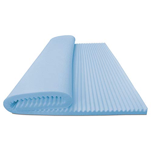 Baldiflex Emporio Topper voor eenpersoonsbed matrasoplegger van traagschuim, Fresh Wave, overtrek van aloë vera, afneembaar, ademend, ergonomisch, mijtdicht, 80 x 190 cm H 3 cm