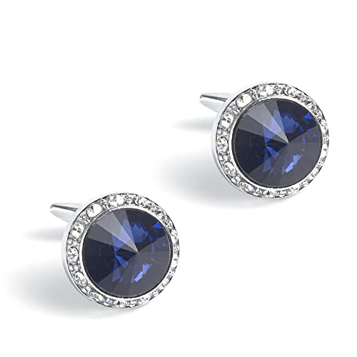 Gemelos de cristal brillante de estilo europeo para camisas elegantes de hombre