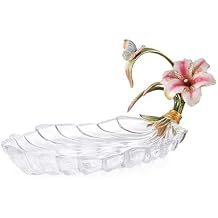 Fruit Basket Crystal Glass Fruit Tray Decorative Fruit Tray Dried Fruit Tray Multipurpose Tray Dessert Plate Leaf Shaped Dinner Plate Fruit Basket