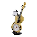 Cabilock Reloj Despertador Mini Creativo Forma de Violín Plástico Ligero Portátil Decoración Mesa Dormitorio Color Aleatorio Color Aleatorio