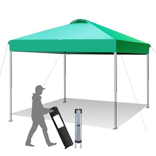 SAILARY 6x6 Pop Up Canopy Tent Instant Canopy for Party Portable Beach Tent Sun Shelter Heavy Duty Steel Frame Outdoor Canopy Green