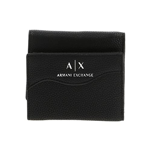 Armani Exchange Wave - Portafoglio Bi-Fold Da Donna, Black,