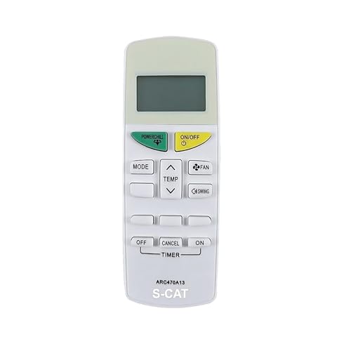 Image of S-CAT Compatible with Daikin AC Remote Original ARC470A13 Model 132K (No Backlight) Suitable for 1 1.5 2 Ton Split /Window AC (Match Old Remote Exactly, for Any Issues Contact Customer Care)