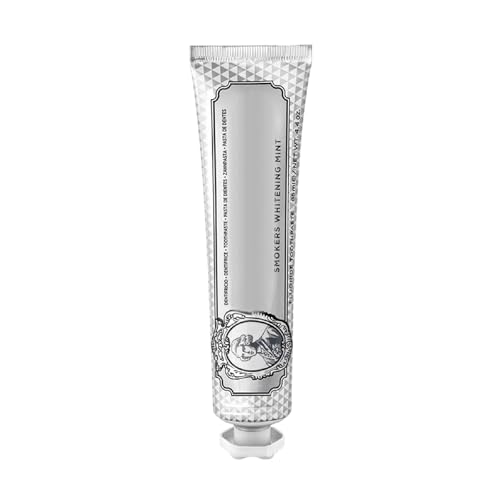 Marvs Smokers Toothpaste – Whitening Toothpaste for Tobacco & Coffee Stain Removal | Enamel Safe, Fresh Breath, Intense Mint | Travel Size 85ml (3oz) | Made in Italy