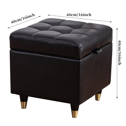 Banc rectangulaire en cuir gris avec coffre rembourré pour lit - 4