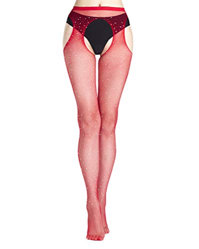 Women's Fishnet Stockings Glitter Rhinestone Stockings Sparkly Tights