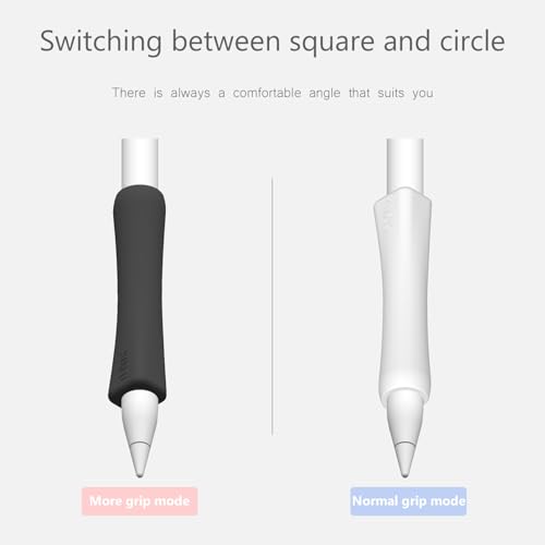 Image of SIXFU Grip Designed for Apple Pencil Pro / 2nd Generation /USB-C Support Magnetic Charging, 2 PCS Cover Accessories Compatible with iPad iPencil Stylus Pen(Black,White)