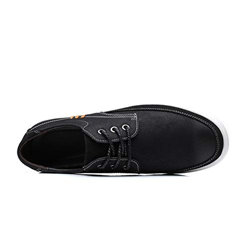 Image of CMM Men Lace-up Flat Sneakers, Casual Shoes Fashion Leather Oxfords, Breathable Walking Shoes Work Outdoor