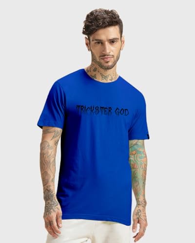 Image of Bewakoof Men's Monkey King Graphic Printed Cotton T-Shirt Regular Fit, Round Neck, Half Sleeves