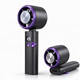Handventilator mit Kuehlung, Mini Ventilator Akku Aufladbar mit 100-Speed Turbo Wind & LED Display, 3000mAh Rechargeable Foldable Mini Desk Fan, Personal Cooling Fans Makeup Lash Fan for Women Girls