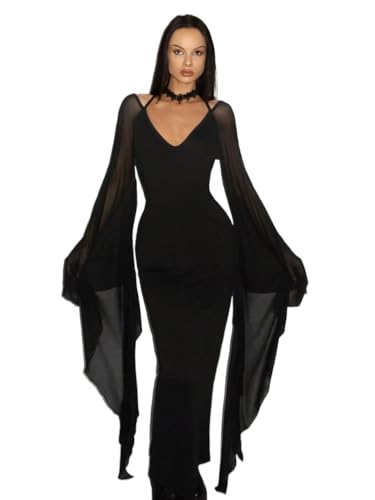 Women's 2025 Sexy Bodycon Maxi Long Dress Elegant Long Sleeve Dress