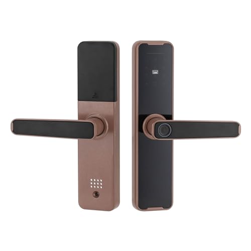 Cerradura de Puerta Biométrica con Huella Dactilar Manija de Puerta Inteligente Rosa Oro