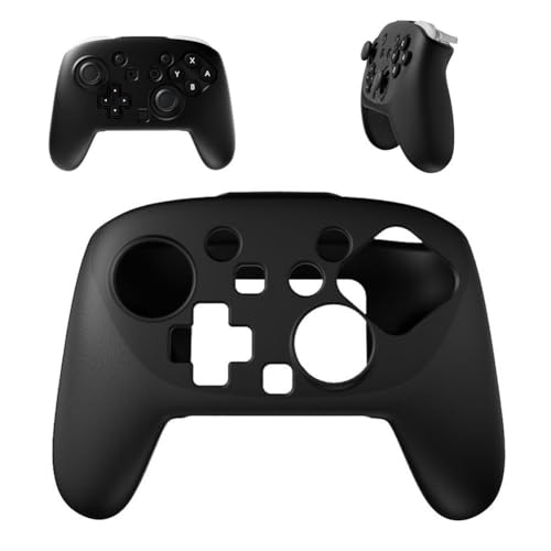 for Switch 2 Proコントローラー用シリコンカバーシリコンソフトシェル 精密なカットアウトを備えた防塵&滑り止めケース快適なグリップ、for Switch 2 Proハンドルと互換性あり黒