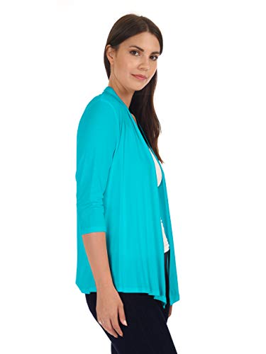 Dff Shop Women's Assymetrical Boyfriend Open 3/4 Sleeve Cardigan (Size: S- 5X), 1X, Mint #TOP2