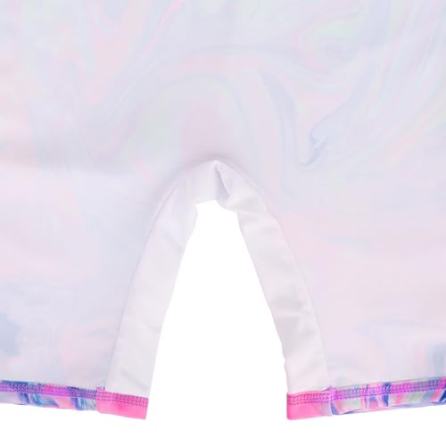 Image of TFJH E Short Sleeve Girls Swimsuits UV 50+ One Pieces Zipper 2-14Y | From beach vacations and pool parties to cruises and water parks, this colorful floral swimsuit is her summer favorite