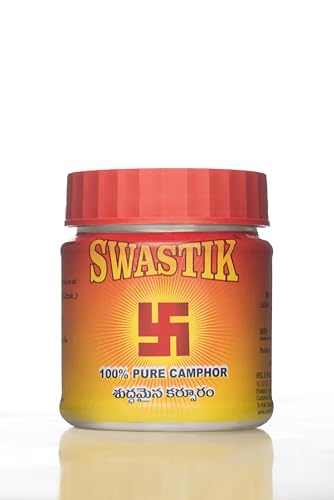 Image of Swastik 100% Pure Camphor Tablets Jar | for Pooja, Hawan & Fragrance | Multipurpose Use in Home, Office & Temple 50 Grams (Pack of 1)