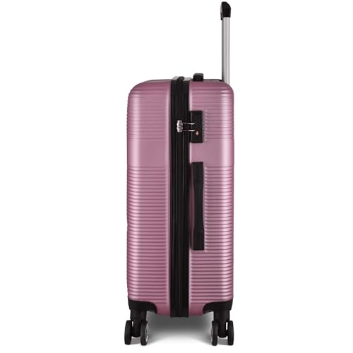 3-Piece Lightweight Pink Luggage Set for Travel - Durable and Secure Design with Spinner Wheels4