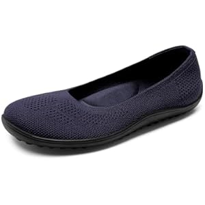DREAM PAIRS Women's Ballet Flats, Wide Toe Box Knit Flats for Women with Arch Support, Comfortable Slip On Dressy Travel Work Business Office Shoes for Women 7 Navy