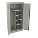 Tennsco 7214 24 Gauge Steel Standard Welded Combination Storage Cabinet, 5 Shelves, 150 lbs Capacity per Shelf (50 lbs per Half Shelf), 36" Width x 72" Height x 18" Depth, Light Grey