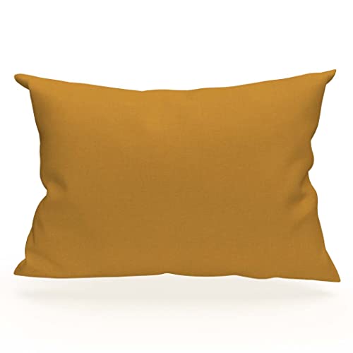 Soleil d'ocre Funda de almohada de algodón 57 hilos, Amarillo (Mostaza), 50 x 70 cm