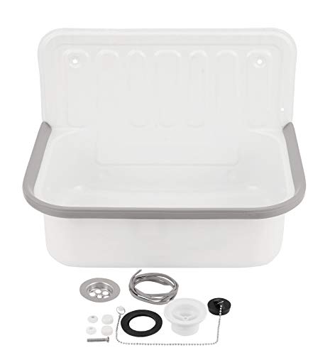 Sanitop-Wingenroth Mit Ablaufgarnitur und Spritzschutz Für die Wandmontage Stahl in weiß 04208 6